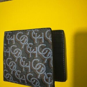 Coach Black and Blue Monogram Card Holder